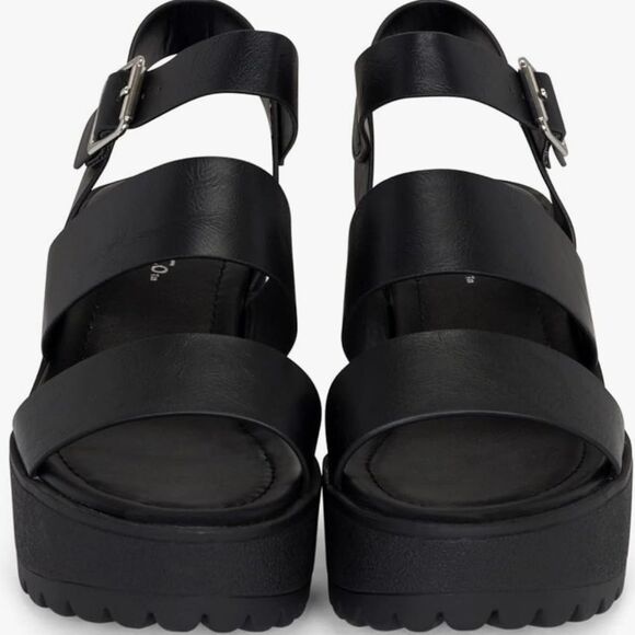 BRAND NEW SODA OPEN-TOE DOUBLE BAND ANKLE BUCKLE BLOCK HEEL PLATFORM SANDAL - Picture 12 of 15